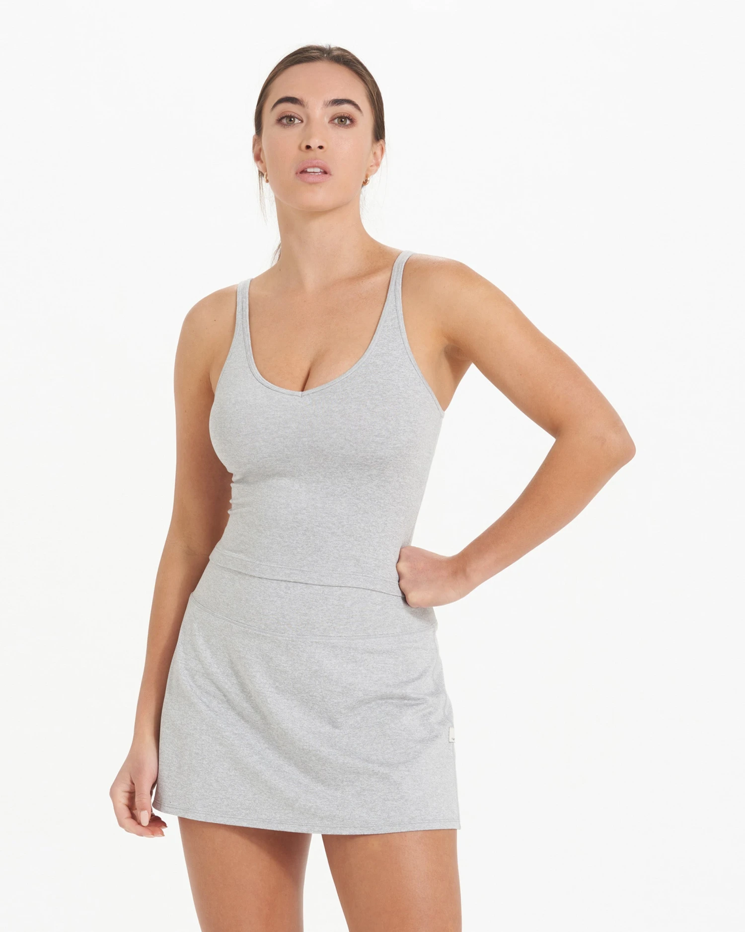 Halo Performance Crop | Pale Grey Heather 1 Halo Performance Crop | Pale Grey Heather