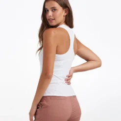 Sunrise High Neck Tank | White -Fashifyer Sales Store VW1012WHT 1049 CO22