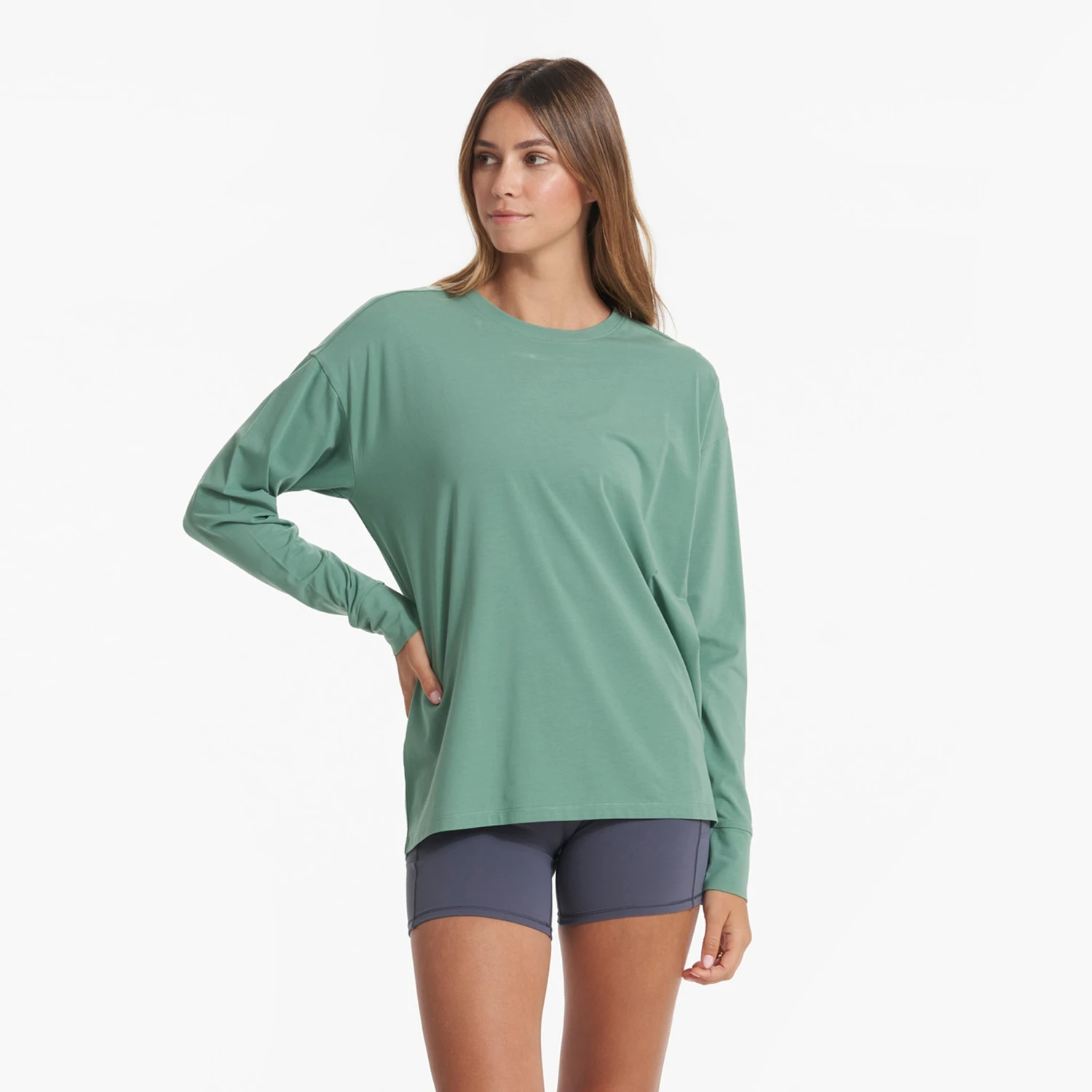 Long-Sleeve Feather Tee | Celadon 1 Long-Sleeve Feather Tee | Celadon