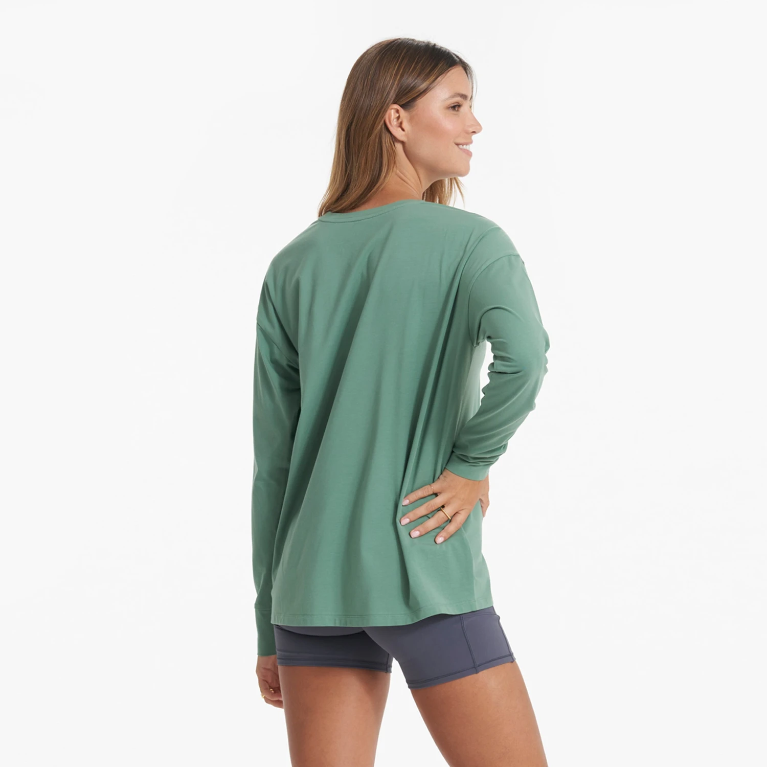 Long-Sleeve Feather Tee | Celadon 4 Long-Sleeve Feather Tee | Celadon - Image 4