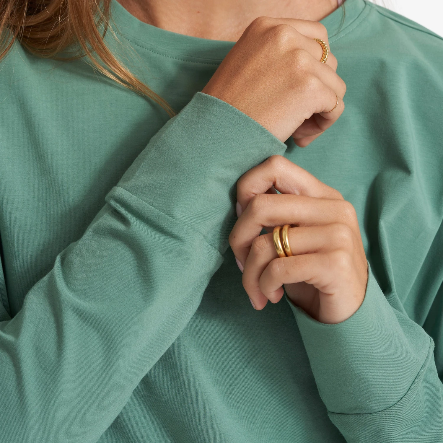 Long-Sleeve Feather Tee | Celadon 5 Long-Sleeve Feather Tee | Celadon - Image 5