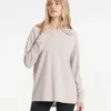 Long-Sleeve Feather Tee | Oyster