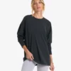 Long-Sleeve Feather Tee | Washed Black