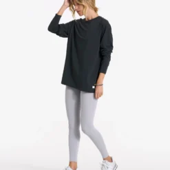 Long-Sleeve Feather Tee | Washed Black -Fashifyer Sales Store VW1028WBL 02074