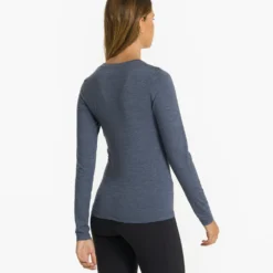 Long-Sleeve Lux Crew | Azure Heather -Fashifyer Sales Store VW1038HAZ 1094