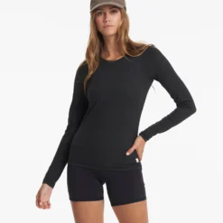 Long-Sleeve Lux Crew | Black Heather