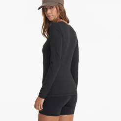 Long-Sleeve Lux Crew | Black Heather -Fashifyer Sales Store VW1038HBK 02630