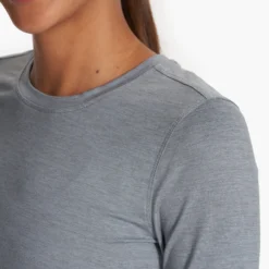 Long Sleeve Lux Crew | Flint Heather -Fashifyer Sales Store VW1038HFT FA23 M ECOMM TOPS DETAIL 1