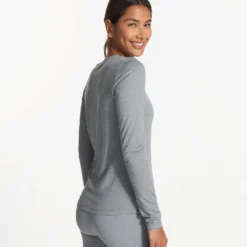 Long Sleeve Lux Crew | Flint Heather -Fashifyer Sales Store VW1038HFT FA23 W ECOMM TOPS BACK TOPS 6