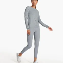 Long Sleeve Lux Crew | Flint Heather -Fashifyer Sales Store VW1038HFT FA23 W ECOMM TOPS FULL ALT 5