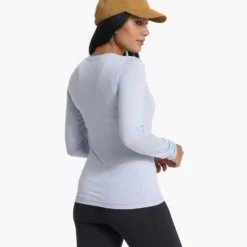 Long-Sleeve Lux Crew | Platinum Heather -Fashifyer Sales Store VW1038HPT 1538