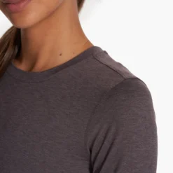 Long Sleeve Lux Crew | Plum Heather 8 Long Sleeve Lux Crew | Plum Heather -Fashifyer Sales Store VW1038HPU FA23 M ECOMM TOPS DETAIL 2