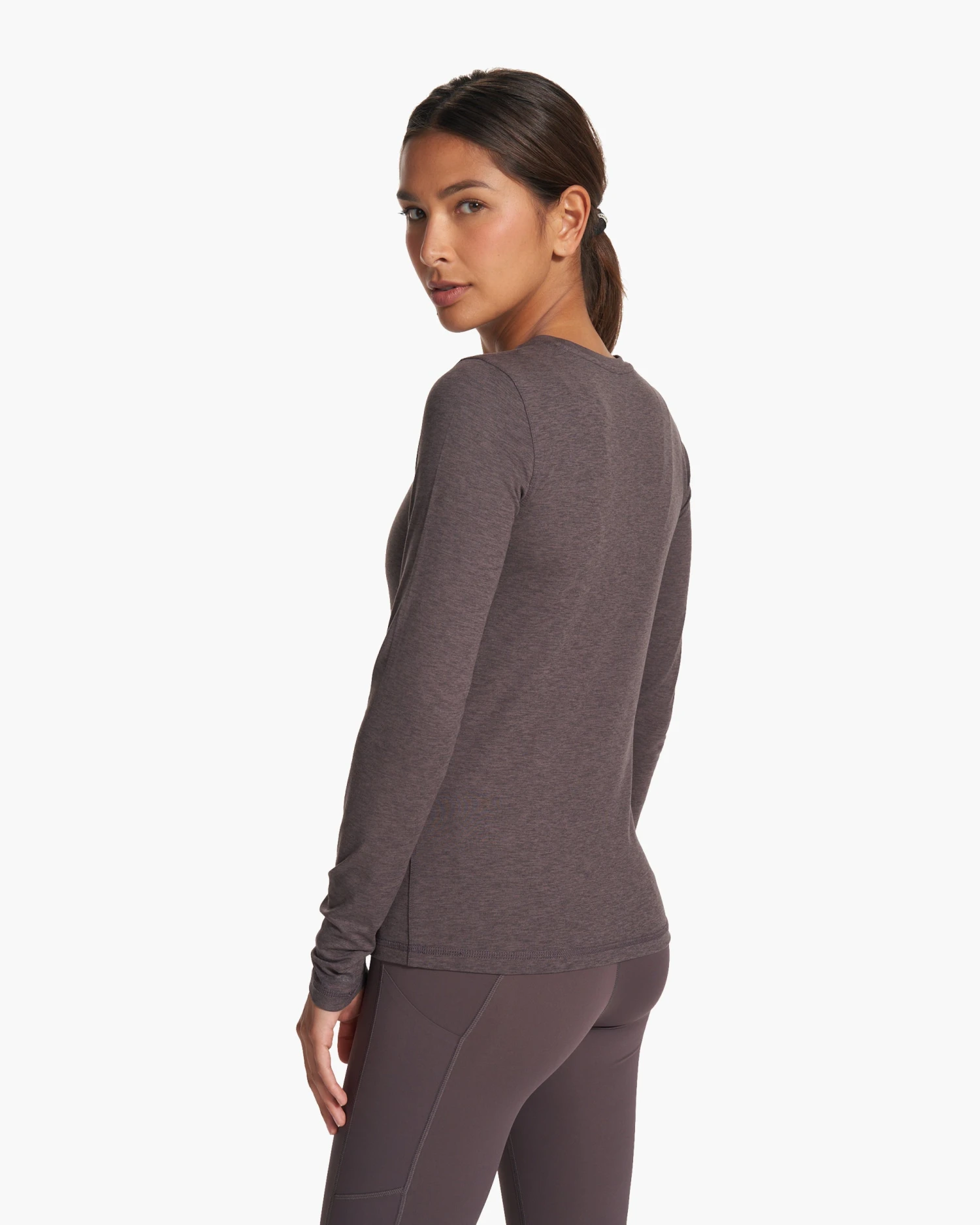Long Sleeve Lux Crew | Plum Heather 4 Long Sleeve Lux Crew | Plum Heather - Image 4