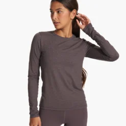 Long Sleeve Lux Crew | Plum Heather 10 Long Sleeve Lux Crew | Plum Heather -Fashifyer Sales Store VW1038HPU FA23 W ECOMM TOPS FRONT ALT TOPS 4