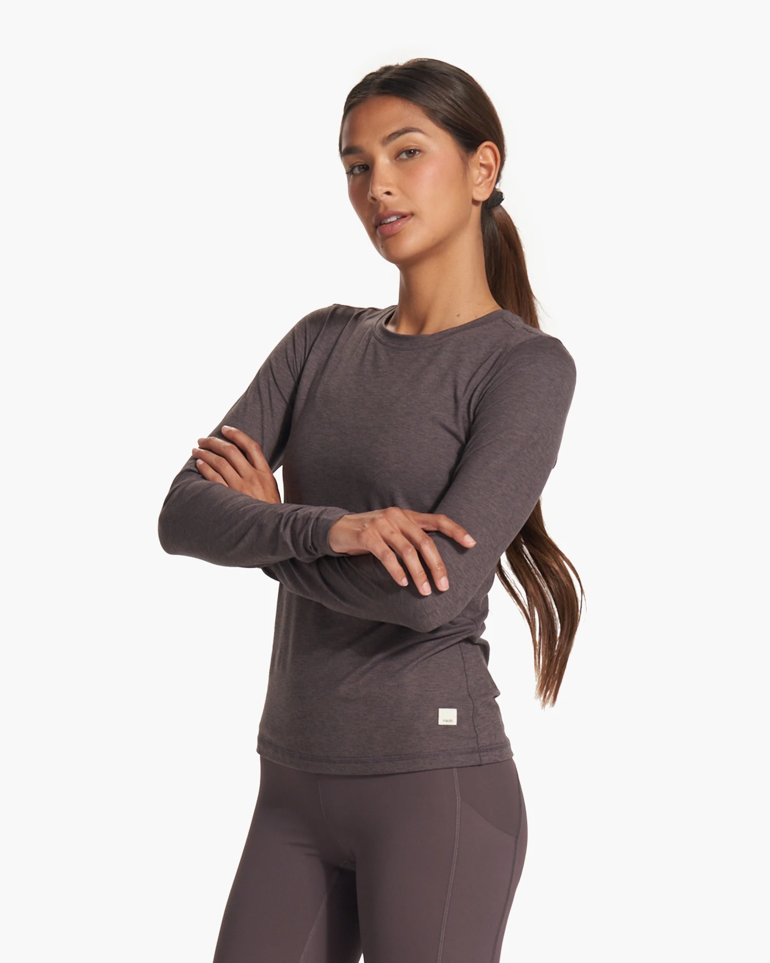 Long Sleeve Lux Crew | Plum Heather 2 Long Sleeve Lux Crew | Plum Heather - Image 2
