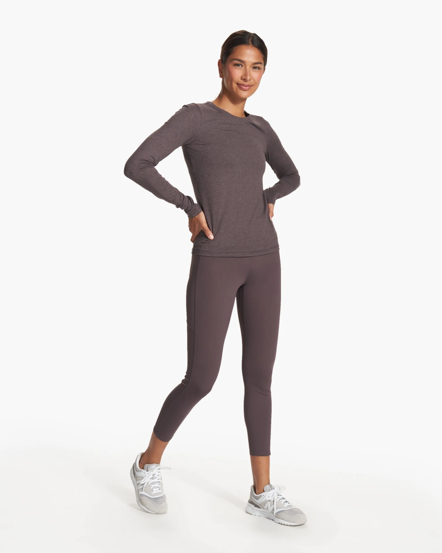 Long Sleeve Lux Crew | Plum Heather 6 Long Sleeve Lux Crew | Plum Heather - Image 6