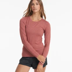 Long-Sleeve Lux Crew | Rosewood Heather 10 Long-Sleeve Lux Crew | Rosewood Heather -Fashifyer Sales Store VW1038HRO 03005