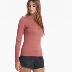 Long-Sleeve Lux Crew | Rosewood Heather 11 Long-Sleeve Lux Crew | Rosewood Heather -Fashifyer Sales Store VW1038HRO 03040