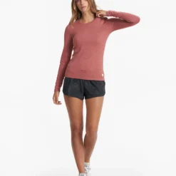 Long-Sleeve Lux Crew | Rosewood Heather 8 Long-Sleeve Lux Crew | Rosewood Heather -Fashifyer Sales Store VW1038HRO 03061