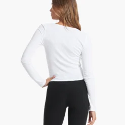 Long-Sleeve Sunrise Square Neck | White -Fashifyer Sales Store VW1076WHT 04170