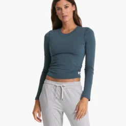 Long Sleeve Coast Crop | Stone