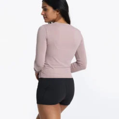 Long-Sleeve Coast Crop Crew | Umber -Fashifyer Sales Store VW1084UMB 2057