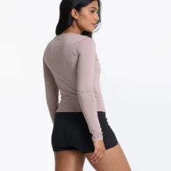 Long-Sleeve Coast Crop Crew | Umber -Fashifyer Sales Store VW1084UMB 2121