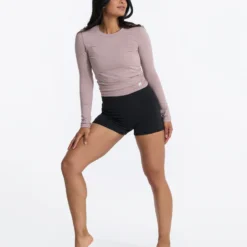 Long-Sleeve Coast Crop Crew | Umber -Fashifyer Sales Store VW1084UMB 2126