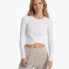Long Sleeve Cove Twist Tee | White