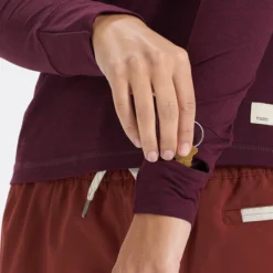 Long-Sleeve Lux Tee | Cerise Heather -Fashifyer Sales Store VW167HCE 4