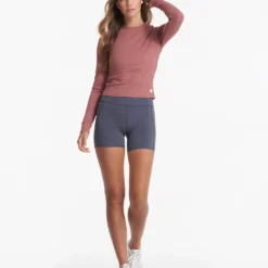 Long-Sleeve Pose Fitted Tee | Rosewood Heather -Fashifyer Sales Store VW199HRO 01490