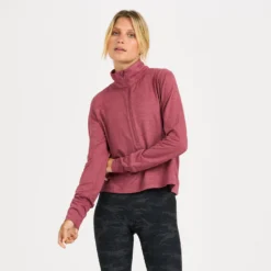 Crescent Half Zip | Desert Rose Heather