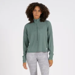 Crescent Half Zip | Kelp Heather