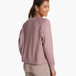 Long Sleeve Halo Crew | Orchid Heather -Fashifyer Sales Store VW241HOD FA23 W ECOMM fleece BACK TOPS 7