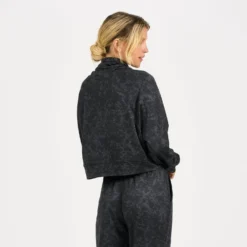 Halo Crop Funnel Neck | Charcoal Tortoise -Fashifyer Sales Store VW255CTS 3 6d296e48 2cc1 40cb 8330 70cb851ca42d