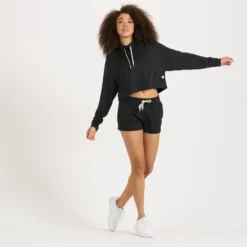 Halo Crop Funnel Neck | Black Heather -Fashifyer Sales Store VW255HBK 4 3209a154 649d 41f9 9195 6cfe70ae3211