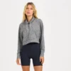 Halo Crop Funnel Neck | Heather Grey