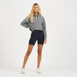 Halo Crop Funnel Neck | Heather Grey -Fashifyer Sales Store VW255HTG 4 8555e661 0367 40fd a825 e6d834221224