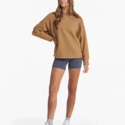 Restore Oversized Crew | Wheat -Fashifyer Sales Store VW265WHE 01597