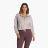 Halo Relaxed Half Zip | Oyster Heather
