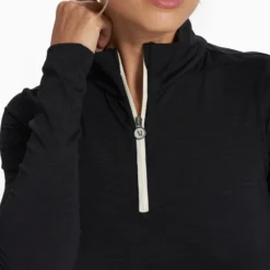 Lux Rib Half Zip | Black -Fashifyer Sales Store VW294BLK SP23 W ECOMM FLEECE TOPS 3287 1x1 043d4da6 e1ec 40ec aca6 29b07789b0b4