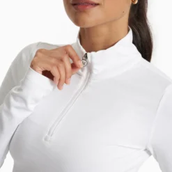 Lux Rib Half Zip | White -Fashifyer Sales Store VW294WHT SP23 W ECOMM FLEECE DETAIL 2075 1x1 ac4883cc 5eae 45fa b62e 176b367506b7