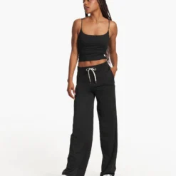 Halo Essential Wideleg - Long | Black Heather -Fashifyer Sales Store VW4023 LHBK FA23 W ECOMM PANTS FULL 2