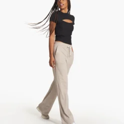 Halo Essential Wideleg - Long | Dark Salt Heather -Fashifyer Sales Store VW4023 LHDA FA23 W ECOMM PANTS FULL 3