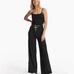 Halo Essential Wideleg | Black Heather -Fashifyer Sales Store VW4023HBK FA23 W ECOMM PANTS FULL 4