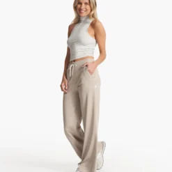 Halo Essential Wideleg | Dark Salt Heather -Fashifyer Sales Store VW4023HDA FA23 W ECOMM PANTS FULL 3