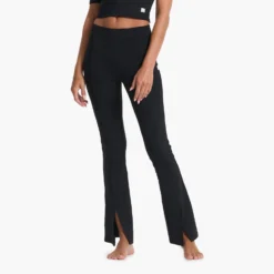 Lux Rib Split Bootcut | Black -Fashifyer Sales Store VW4042BLK SP23 W ECOMM BOTTOM 6941 1x1 577d5dcb 768e 435d bfcc bf34976ff7be