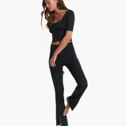 Lux Rib Split Bootcut | Black -Fashifyer Sales Store VW4042BLK SP23 W ECOMM FULL 6881 1x1 1027e08c d405 4cff 8166 37bcd9f23ec3