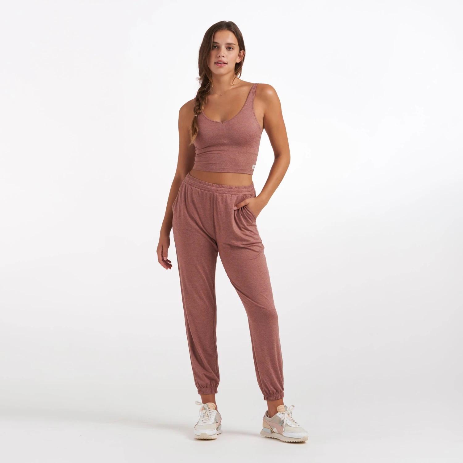 Halo Performance Crop | Light Terracotta Heather 6 Halo Performance Crop | Light Terracotta Heather - Image 6