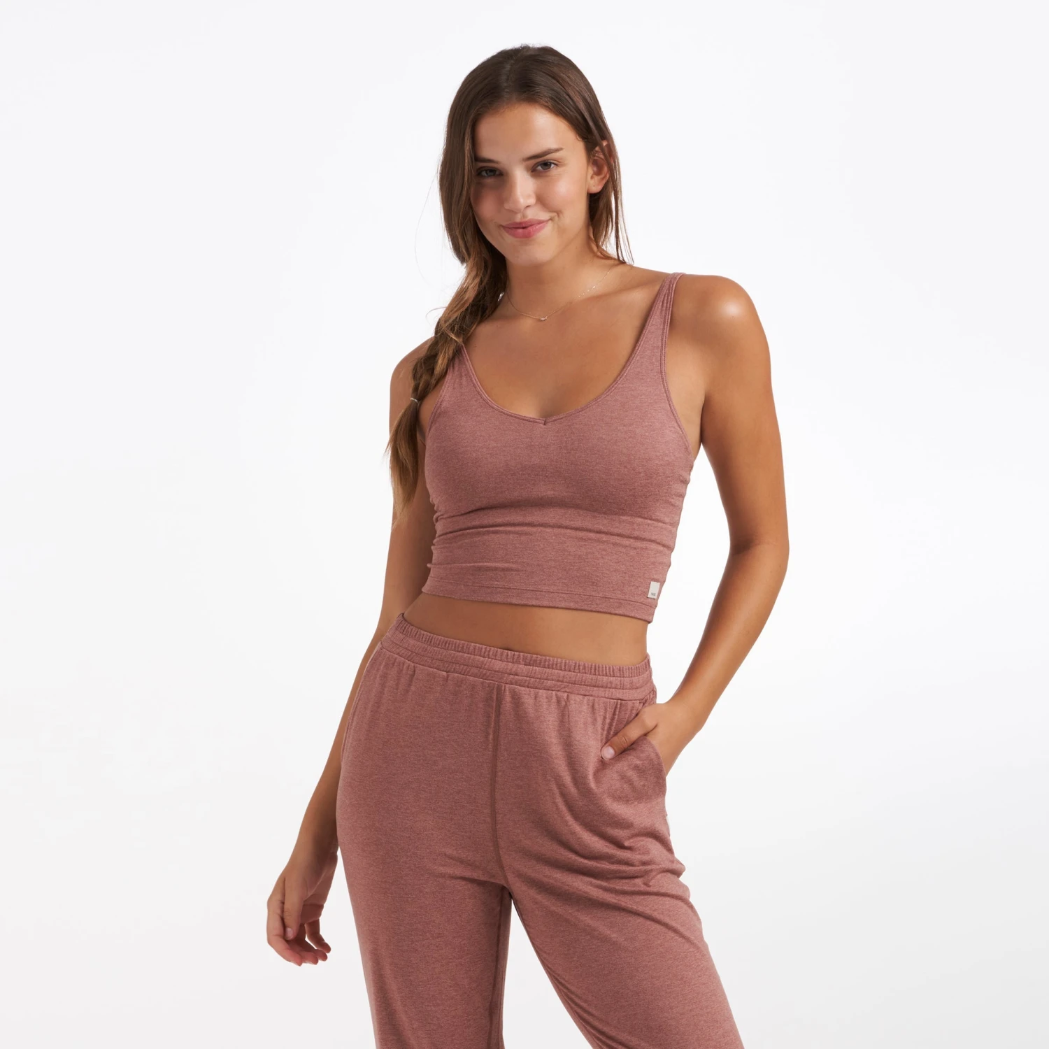 Halo Performance Crop | Light Terracotta Heather 1 Halo Performance Crop | Light Terracotta Heather